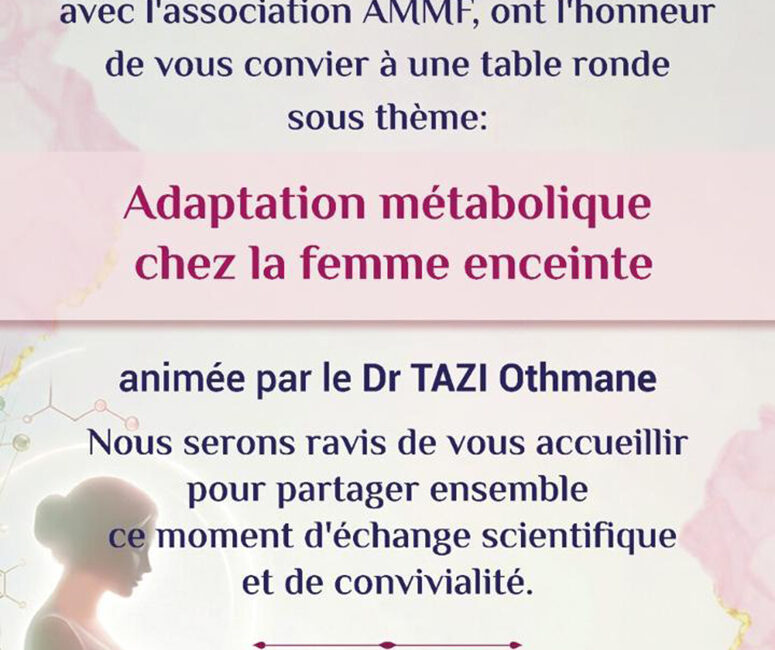 AMMF - Table Ronde « Adaptation métabolique chez la femme enceinte » - 21 octobre 2026